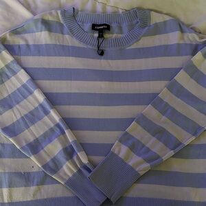 Express women’s light weight sweater  l Blue and White Striped Sweater